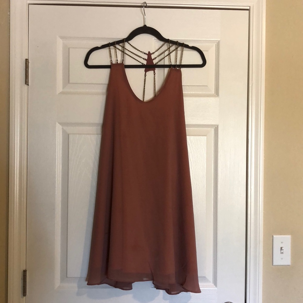 Dark rose color dress with metal details size M